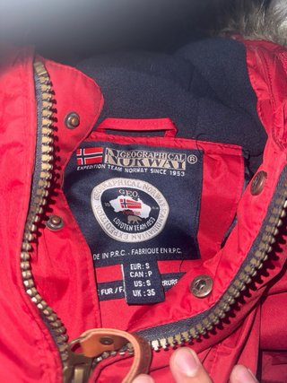 Abrigo Geographical Norway Rojo