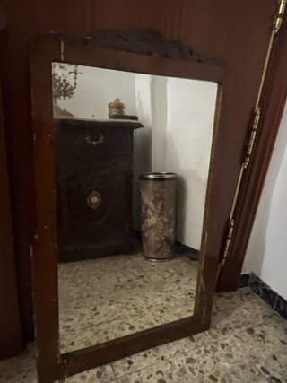 Espejo antiguo madera y cristal