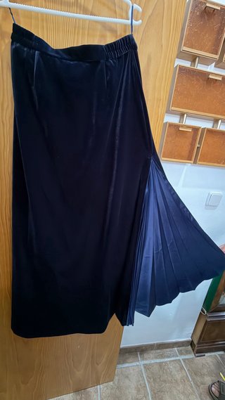 Elegante vestido de terciopelo azul 3 piezas