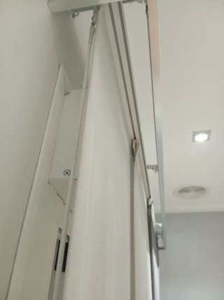 Cortinas Habitación Matrimonio Gris y Blanc brillo