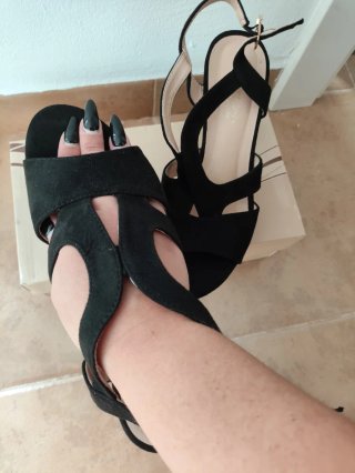 Tacones negros de plataforma