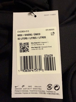 Mochila Nike elite Backpack Black Water Resistant
