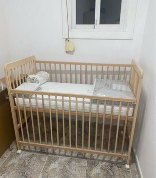 Cuna colecho madera natural 100% equipada
