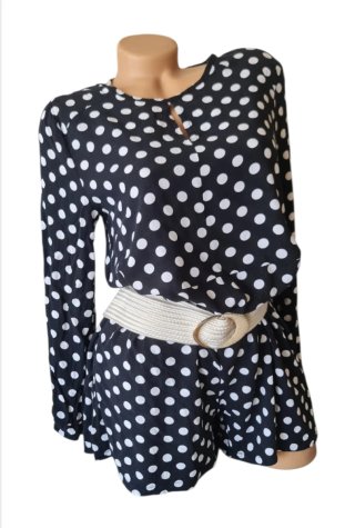 Mono corto lunares negro y blanco Talla XL