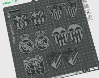 Llaveros escudos de equipos de futbol 3D