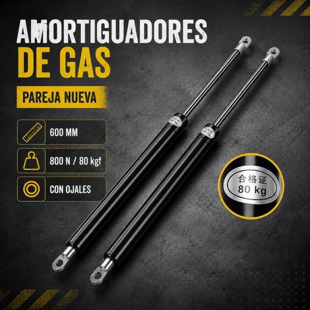 Pareja Amortiguadores Gas 600mm 800N Ojales