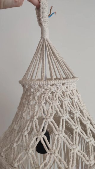 Lámpara Techo Macramé Boho Algodón