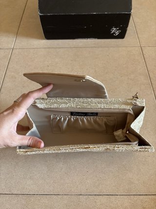 Zapatos y bolso Vertize Gala beige/dorado talla 39