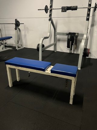Banco de gimnasio profesional azul