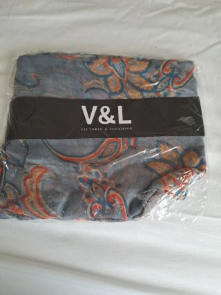Fular grande V&L azul y naranja