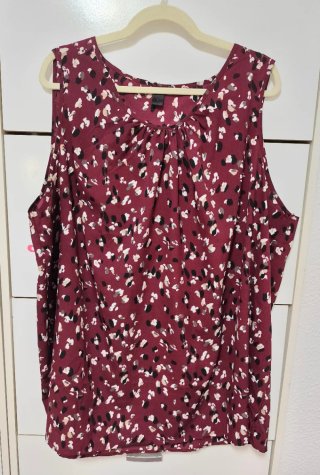Blusa sin mangas estampada mujer