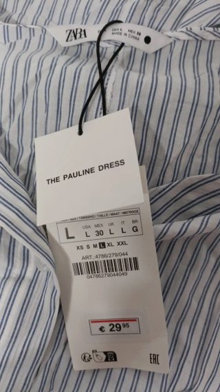 Túnica Zara Rayas Talla L/XL