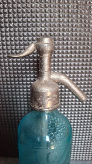 Sifón PEQUEÑO antiguo azul