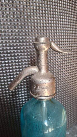 Sifón PEQUEÑO antiguo azul