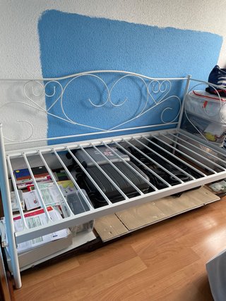 Cama individual forja blanca 90cm