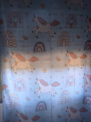 2 Cortinas Unicornio Arcoíris Opaca 229x140