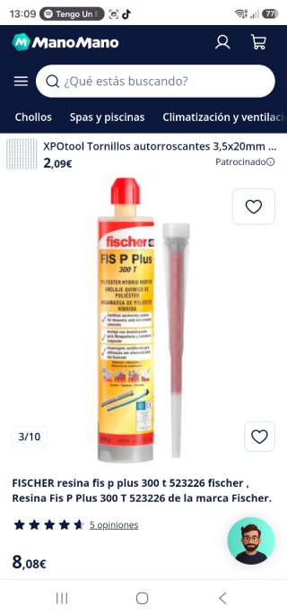 Fischer Resina FIS P Plus 300 T
