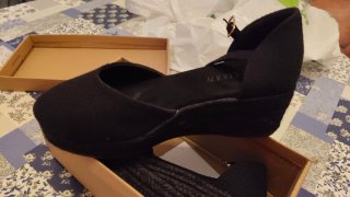 Zapatos de cuña negros botas de seguridad y zapato
