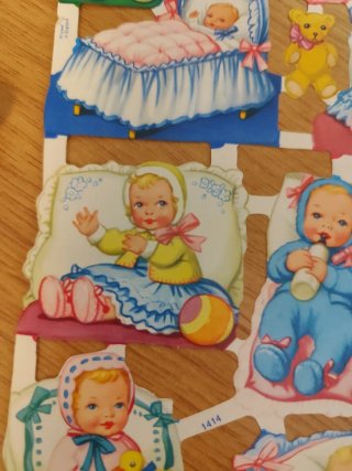 Cromos troquelados vintage bebés estilo inglés