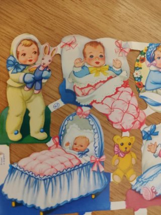 Cromos troquelados vintage bebés estilo inglés