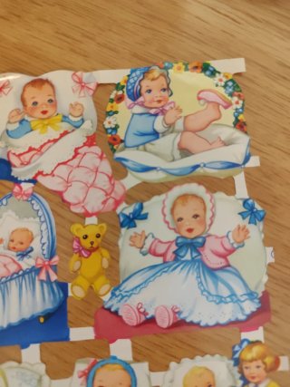Cromos troquelados vintage bebés estilo inglés