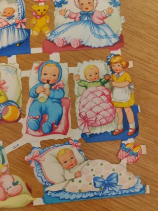 Cromos troquelados vintage bebés estilo inglés