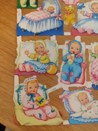 Cromos troquelados vintage bebés estilo inglés