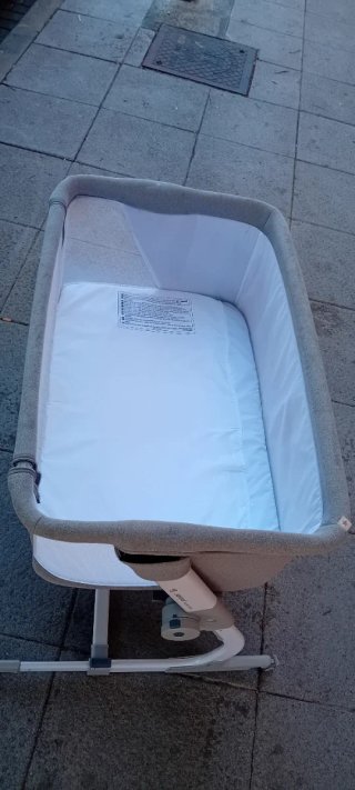 Cuna de colecho Jane gris y blanca