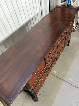 Aparador antiguo madera y metal RESTAURADA