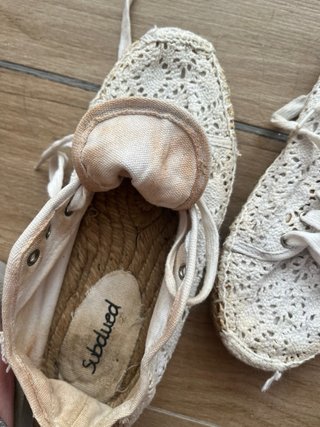 Espadrilles crochet beige/blanco