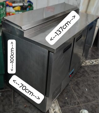 Mesa Fría Refrigerada Acero Inoxidable 3 Puertas