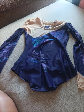 Vestido Gimnasia/Patinaje Azul y Beige