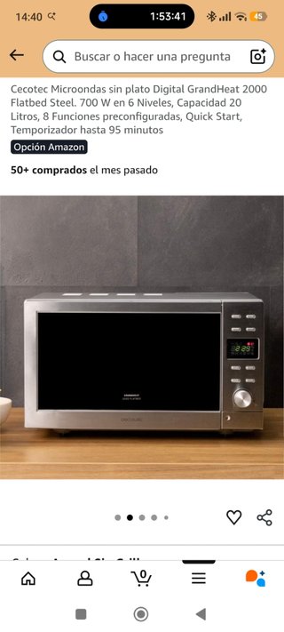 Cecotec Microondas Digital GrandHeat 2000