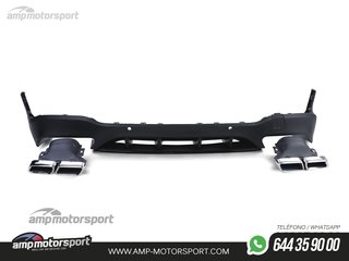 DIFUSOR TRASERO CON COLAS PARA MERCEDES GLC X253 NEGRO MATE