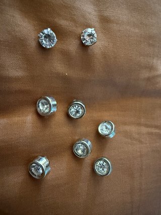 Bottoni strass argento