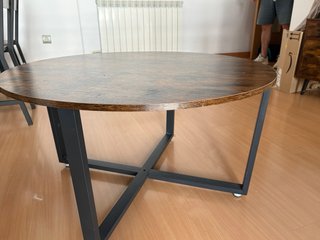 Mesa redonda madera y metal