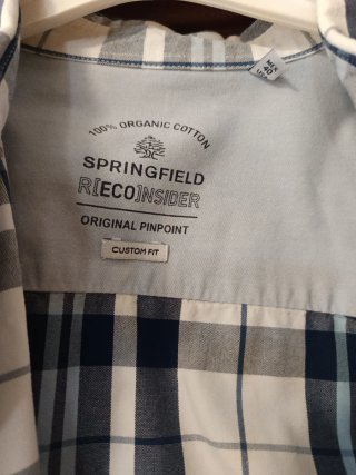 Camisa Springfield cuadros azul y blanco