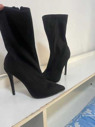 Botas calcetín tacón fino negras