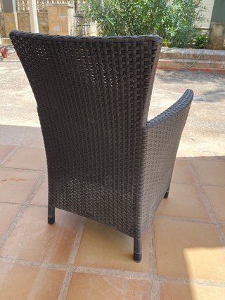Silla de exterior ratán gris