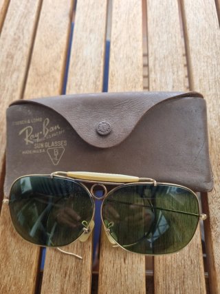 Gafas Ray-Ban Aviador Años 60 Oro/Verde