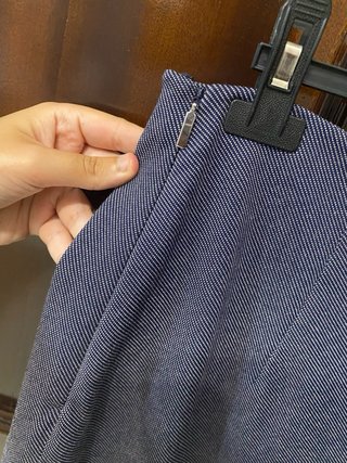 Falda Lápiz Azul Marino Mango