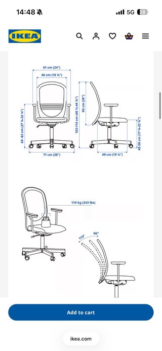 Silla de oficina IKEA FLINTAN beige
