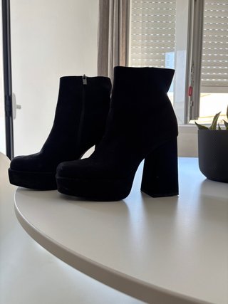 Botines negros plataforma tacón