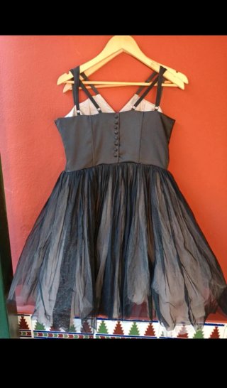 Vestido Naf Naf tul negro talla 42