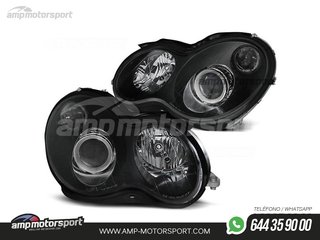 FAROS DELANTEROS LUPA LOOK RESTYLING PARA MERCEDES CLASE C W203