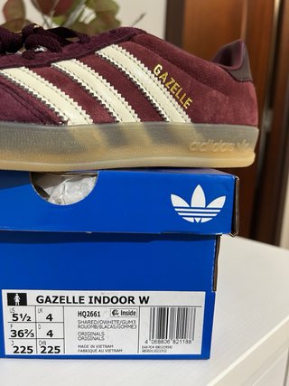 Adidas Gazelle Indoor W. Originales Rojo/Blanco