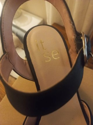 Sandalias plataforma itse negras talla 37 piel