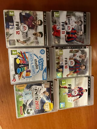 FIFA 10,11,,12,15. PES 2013 y  uDraw Studio (PS3).