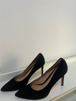 Tacones negros de tela