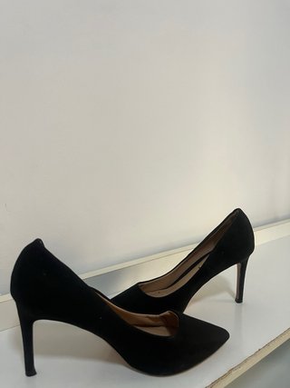 Tacones negros de tela
